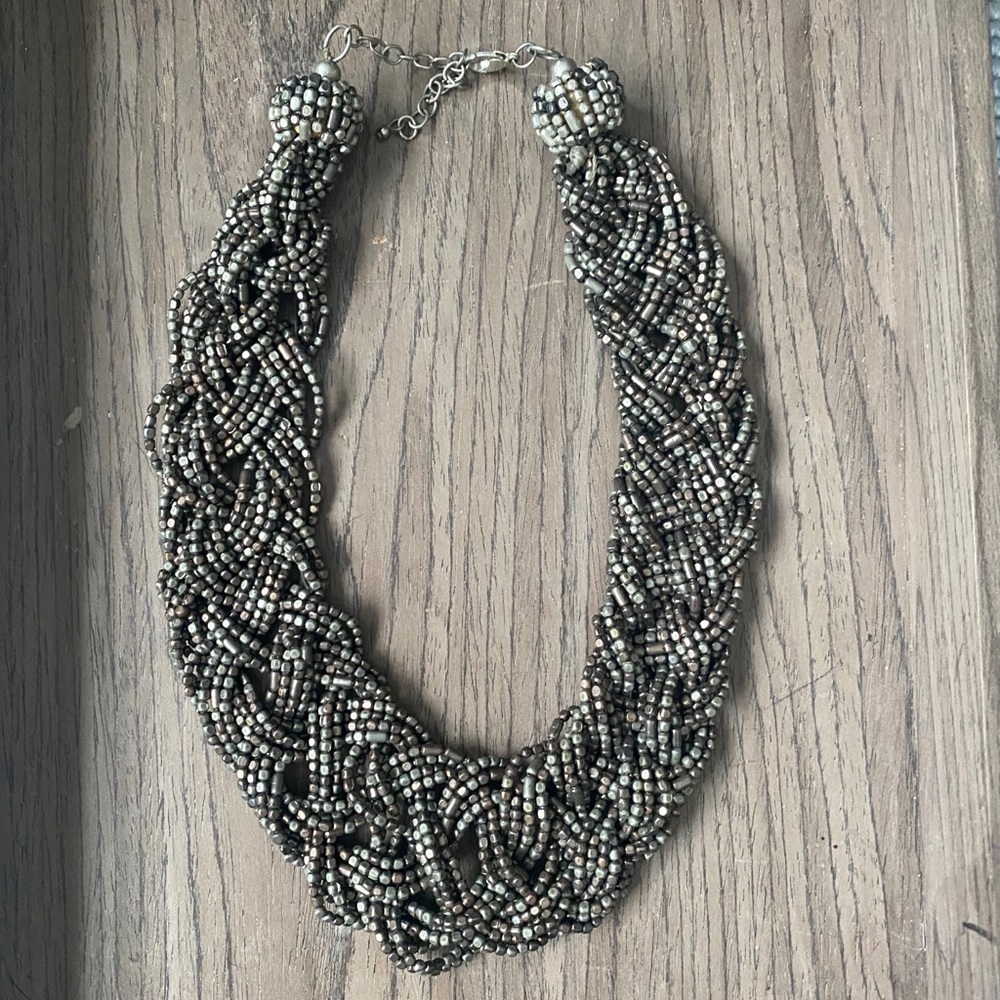 Woven beaded necklace